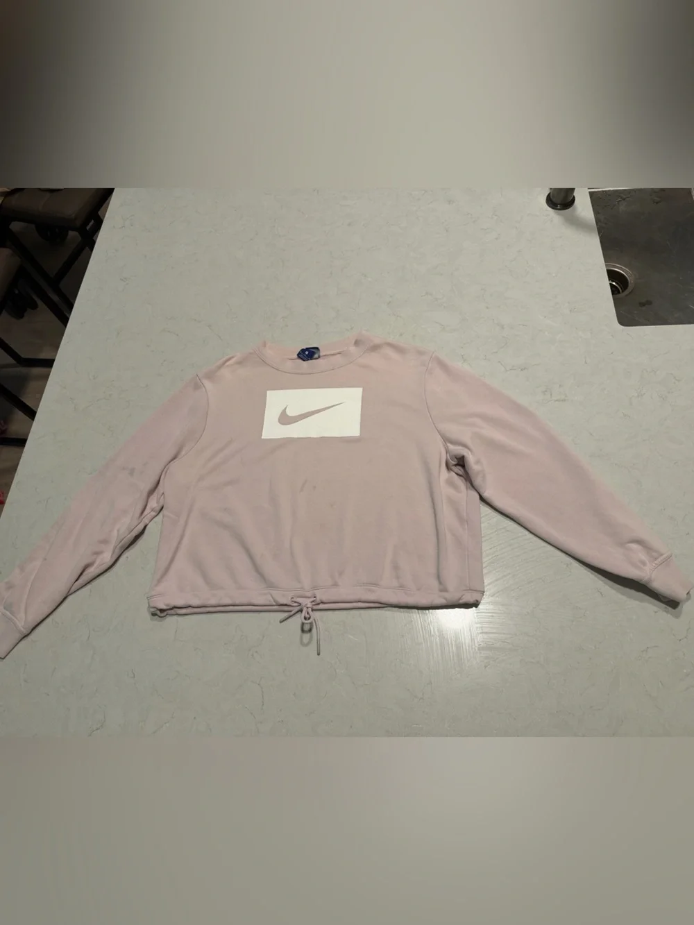 Nike Sportswear Women’s Dusty Pink Box Swoosh Drawcord Sweatshirt